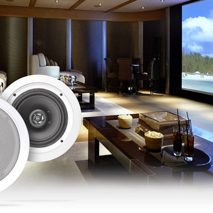 Pair Rockville HC655 6.5" 500 Watt in-Ceiling Home Theater Speakers 8 Ohm