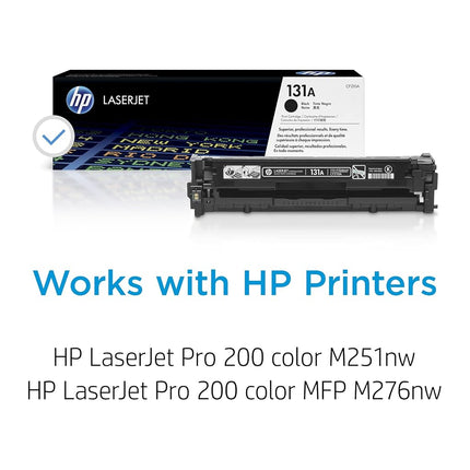 HP CF210A 131A Original LaserJet Toner Cartridge, Black, Single Pack