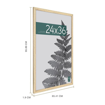 MCS Studio Gallery 61x91.5 cm (24x36 in) Poster Frame Natural Woodgrain, Vertical & Horizontal Wall Hanging Large Picture Frame for Photos, Posters & Art Prints (1-Pack)