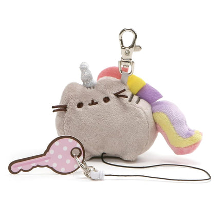 GUND Pusheen the Cat Pusheenicorn Retractable Key Holder, Unicorn Plush Keychain For Ages 8 and Up, 3�