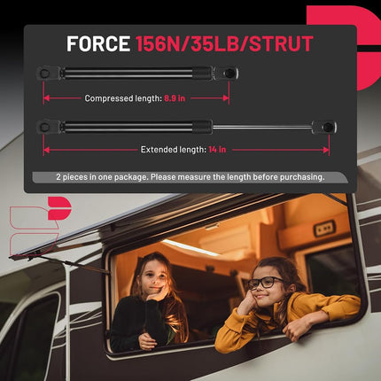 BDFHYK C1610176 14 inch 35Lbs/156N Gas Shocks Struts Lift Support forLeer Camper Shell Truck Topper Rear Window, Pickup Toolbox Lid Door, Cabinet lid Door, Set of 2