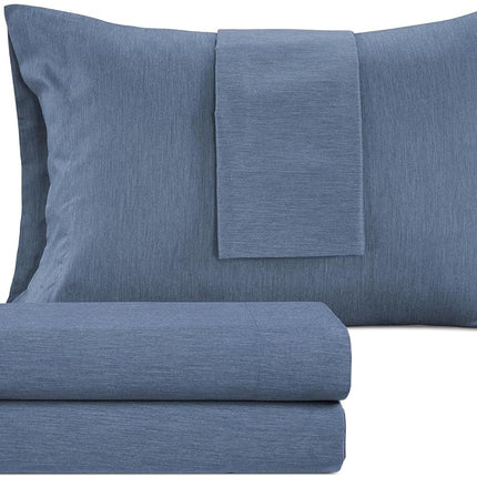 Izod - Melange Performance Cotton Sheet Set, Heavy Duty & Long Lasting Fabric, Deep Pockets (300 Thread Count, King/Denim)