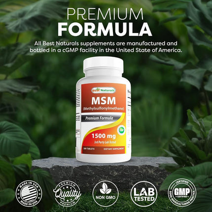 Best Naturals Msm 1500 Mg 180 Tablets