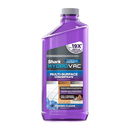 Concentré multi-surfaces Shark WDCM30 HydroVac de 975 ml avec technologie neutralisatrice d'odeurs, compatible avec les nettoyeurs 3-en-1 HydroVac, pour tous les sols durs scellés et tapis, parfum Spring Clean, violet