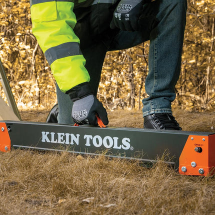 KLEIN TOOLS 60839 Winter Work Gloves, Knit Dipped ANSI A4 Cut Resistant Gloves, Sandy Latex Coated, Fleece-Lined, Touchscreen Capable, Large