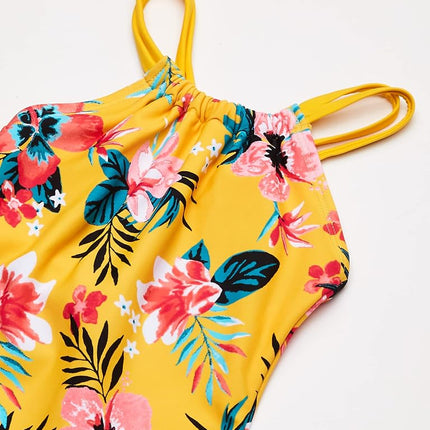 Kanu Surf Girls' Jasmine Beach Sport Halter One Piece Swimsuit, Brooke Mango, 8