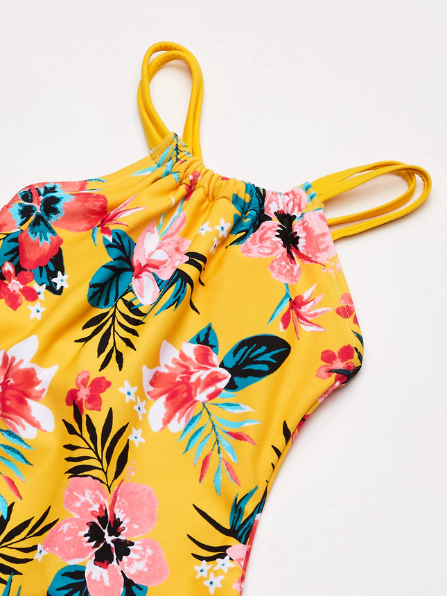 Kanu Surf Girls' Jasmine Beach Sport Halter One Piece Swimsuit, Brooke Mango, 8