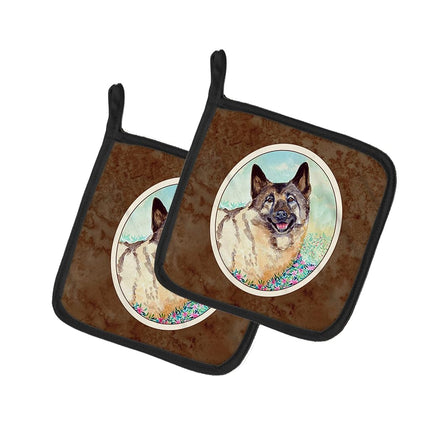 Caroline's Treasures Noruego Elkhound Par de agarraderas 7231PTHD, Tela, Multicolor