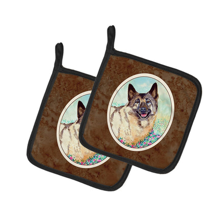 Caroline's Treasures Norwegian Elkhound Pair of Po