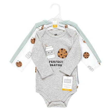 Hudson Baby Bodysuits à manches longues en coton unisexe pour bébé, lot Milk Cookies, 6-9 mois