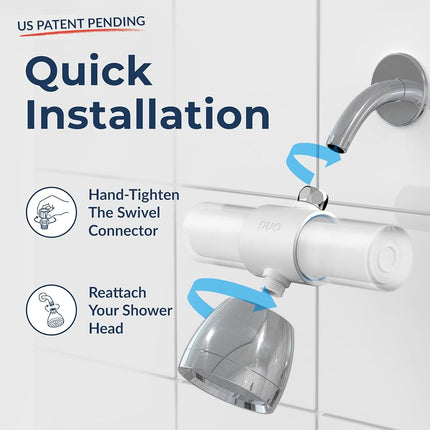 Weddell Duo Shower Filter Twin Pack Replacement Cartridges - NSF Certified Shower Filter, Removes Chlorine, PFAS, & Particulates, Clinically Tested for Healthier Skin & Hair (2+2)