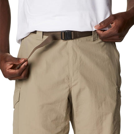 Columbia Men’s Hiking Cargo Shorts, SILVER RIDGE CARGO SHORT, Nylon, Tusk, Size: 36, AM4084