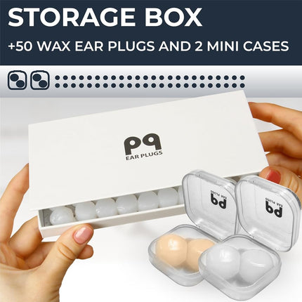Peace&Quiet PQ Wax Ear Plugs for Sleeping - 50 Silicone Wax Earplugs
