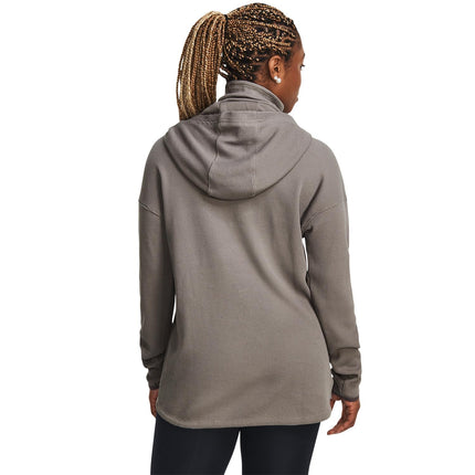 Under Armour Women's Waffle Funnel Hoodie, (295) Pewter / / Ash Taupe, XS