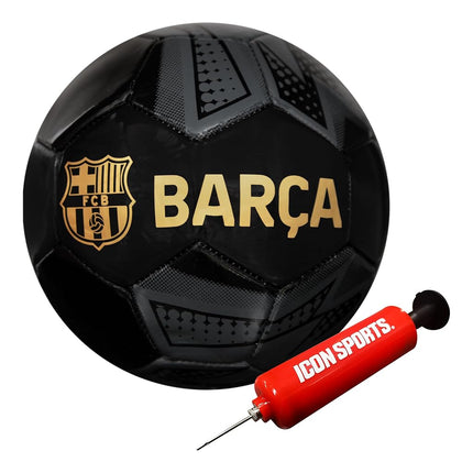 Icon Sports FC Barcelona Brush Team Soccer Ball, Brush Teal, 5
