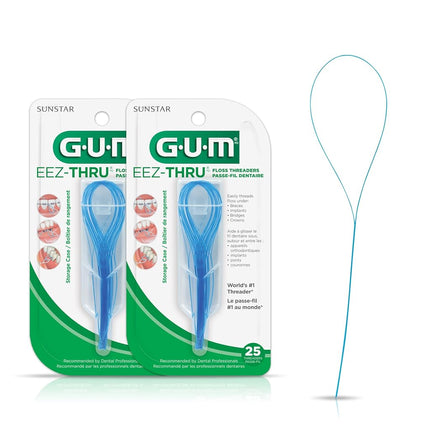 GUM Eez-Thru Floss Threaders - 25 Pieces - 2pc