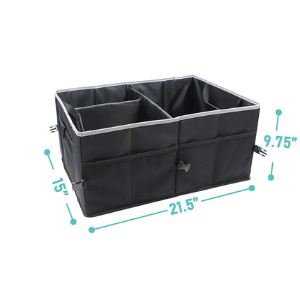 FH GROUP FH1141GRAY Collapsible Multi-Compartment Trunk, Cargo Car, Gray Storage Organizer