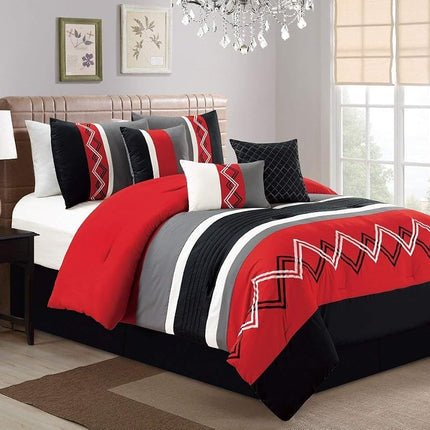 Chezmoi Collection Arden 7-Piece Modern Pleated St