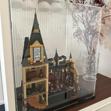 Choowin Acrylic Display Case for Lego 76989 43230 21329 10302 Thickened Clear Acrylic Display Box for Collectibles Countertop Display Case for Action Figures Model Toy Dustproof Showcase(Black Base)