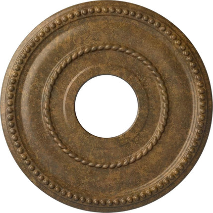 12 1/8"OD x 3 5/8"ID x 3/4"P Valeriano Ceiling Medallion (Fits Canopies up to 6 1/4"), Hand-Painted Rubbed Bronze