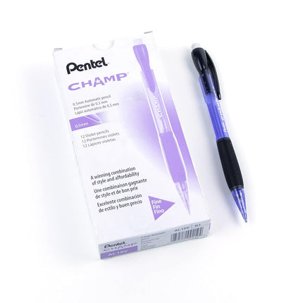 Automatic Pencil, Refillable Lead/Eraser, .5mm, Violet