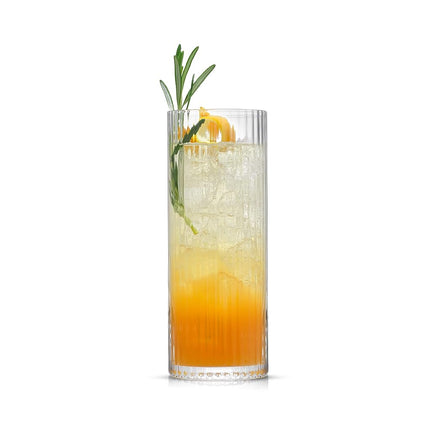 JoyJolt Fluted Highball Glasses – ELLE 16oz Tall Drinking Glasses. 2 Ribbed Highball Glasses. Gin and Tonic Glasses, Cocktail Glasses, Juice Tumblers & Water Glasses. Vintage Style Drinking Glasses