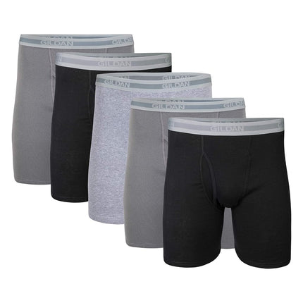 Gildan Men's Boxer Briefs, Multipack, Black/Charco