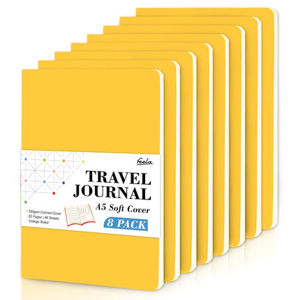 feela 8 Pack Soft Cover Journal Bulk, Notebooks Co