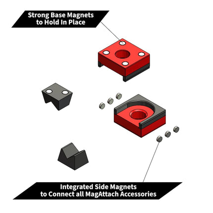 3D Tool Trays MagAttach Ratchet Organizer Kit (3 Piece Set (2-Pack), Red/Black)
