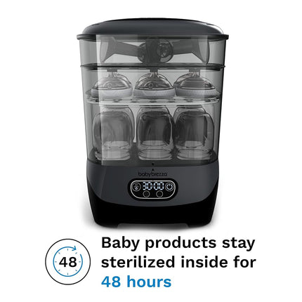 Esterilizador y Secador Avanzado de Biberones Baby Brezza – Máquina Eléctrica de Esterilización a Vapor – Esterilización Universal de Todos los Biberones: Plástico, Vidrio, Chupetes y Piezas de Extractor de Leche – Filtro HEPA, Carbón
