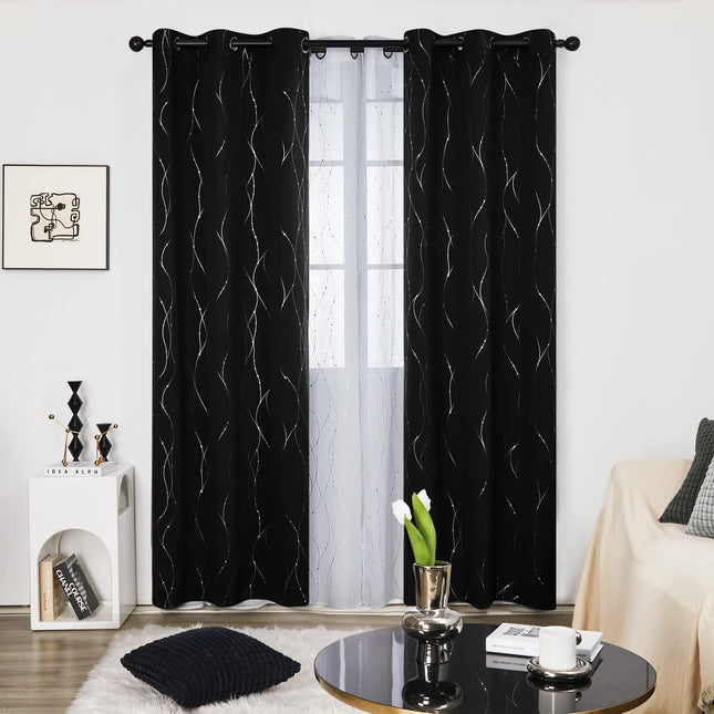 Deconovo Black Out Curtains for Living Room, 42 x 