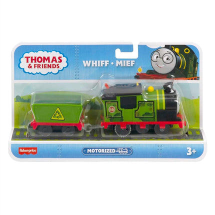 Fisher-Price Thomas and Friends Whiff Toy Train, Battery-Powered Motorized Train Engine and Cargo Car for Preschool Pretend Play, HMC23, ‎multicolour