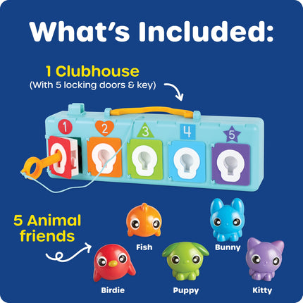 Learning Resources Lock & Key Clubhouse, Ages 18 Months+, Toddler Fine Motor Skills Toy, Peekaboo Counting & Colour Learning