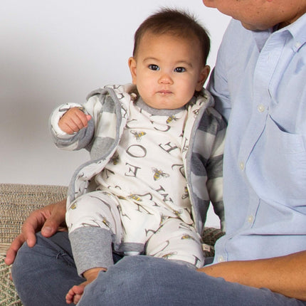 Burt's Bees Baby Unisex Baby Sweatshirts, Chaquetas Ligeras con Cremallera y Abrigos con Capucha, Algodón Orgánico, Gris Jaspeado Abc, 3 Meses