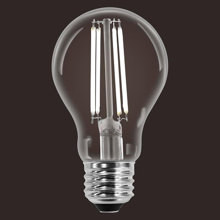 SYLVANIA A19 Clear LED White Filament Bulb, 6.5W, Dimmable, 800 LMS, Medium Base, 5000K, Daylight - 2 Pack (42171)