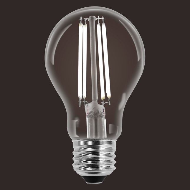 SYLVANIA A19 Clear LED White Filament Bulb, 6.5W, Dimmable, 800 LMS, Medium Base, 5000K, Daylight - 2 Pack (42171)