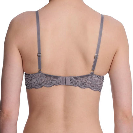 Natori Women Feathers Lace Plunge T-Shirt Bra, Nickel, 32D