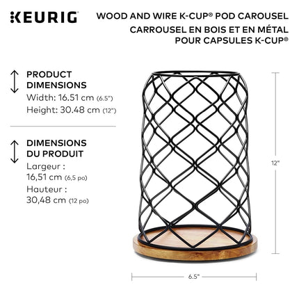 K-Cup Pod Wood & Wire Carousel