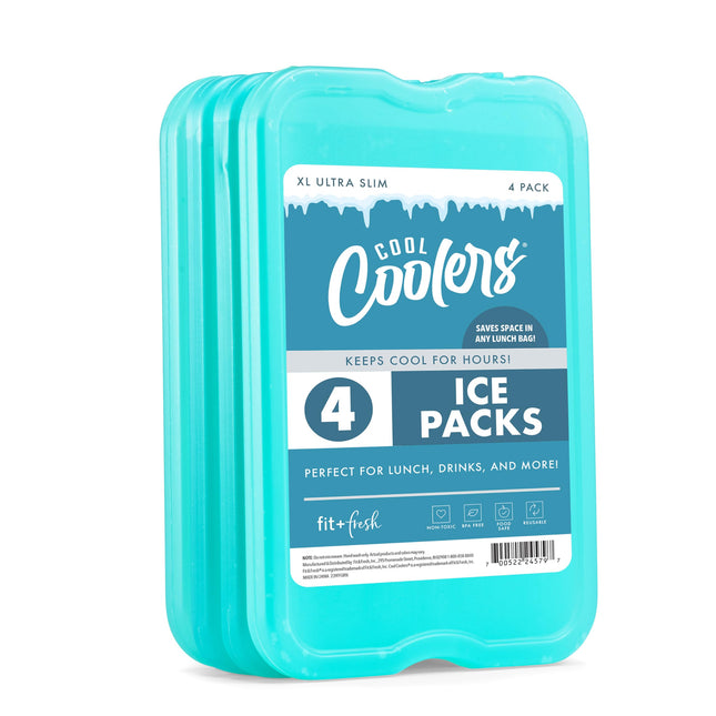 Cool Coolers by Fit & Fresh 4 Pack XL Slim Ice Pac