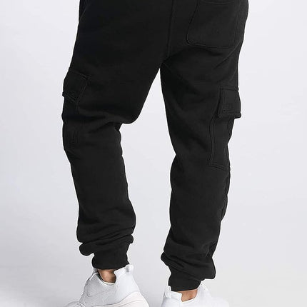 Southpole Men's Active Basic Jogger Fleece Pants, Black (Cargo), Large