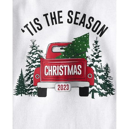 The Children's Place Baby Family Matching, Holiday Pajama Sets, Fleece, Red 'Tis the Season, X-Large