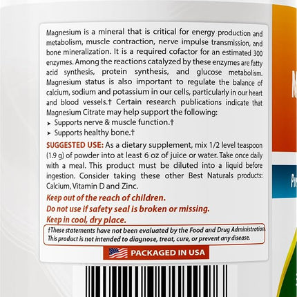 Best Naturals Magnesium Citrate Powder 1 Pound