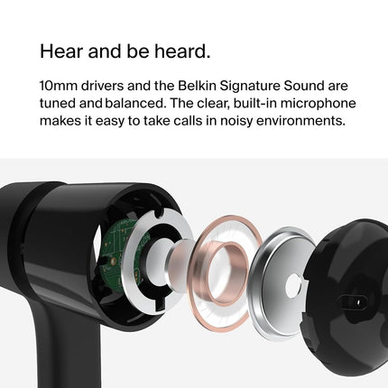 Belkin SoundForm Wired Earbuds with USB-C Connector, In-Ear Earphones w/ Microphone - Headphones for iPhone 15, iPad Mini, Galaxy, Android, and More with USB-C Connector (USB-C Headphones) - Black