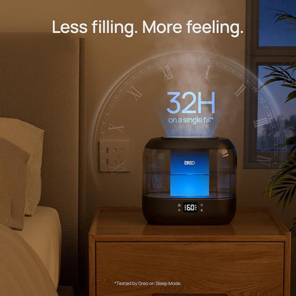 DREO Smart Humidifiers for Bedroom 4L Top Fill Wide Mist Outlet 36H Lasting