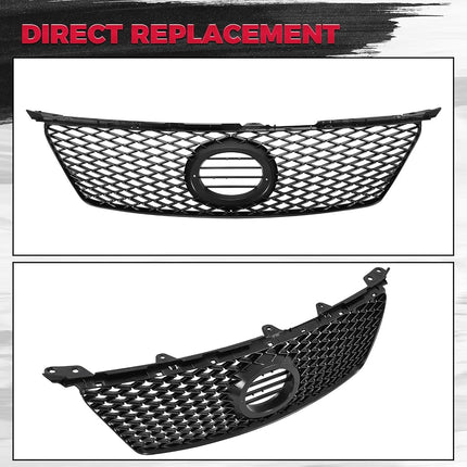 HECASA Front Grill Compatible with 2006 2007 2008 Lexus IS250 IS350 5311153140 Front Bumper Mesh Grille Assembly Black
