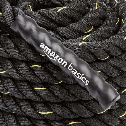 Amazon Basics Heavy Exercise Training Workout Battle Rope, 8.7 x 0.04 Meters, Black