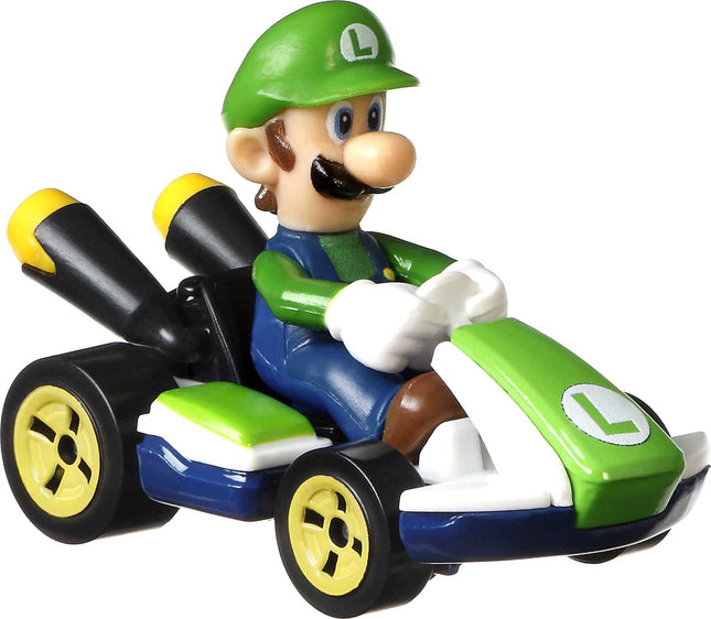 Hot Wheels GWB37 Mario Kart Réplicas de Personajes de Metal Fundido en Paquete de 4 Cada Surtido Incluye Personajes Favoritos de los Fans y 1 Exclusivo Edades 3 años en adelante, Multicolor, 5.08 cm*3.175 cm*7.62 cm