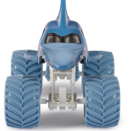 Monster Jam, Official Megalodon Monster Truck, Collector Die-Cast Vehicle, 1:24 Scale, Kids’ Toys for Boys and Girls Aged 3 and up, Grey