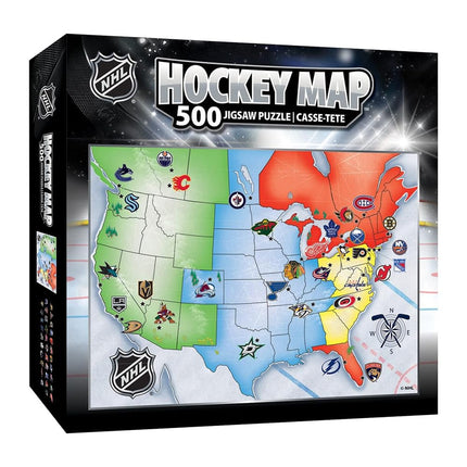 MasterPieces NHL1001: Rompecabezas de 500 piezas del mapa de la liga NHL