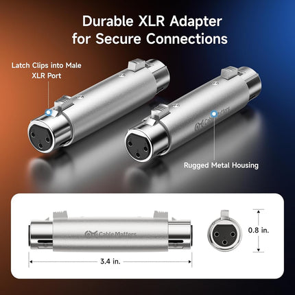 Cable Matters 2-Pack XLR to XLR Gender Changer Adapter - Female to Female